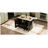 K&K 51" Fluted Kitchen Island with Drop Leaf, Farmhouse Cart in Black and Brown