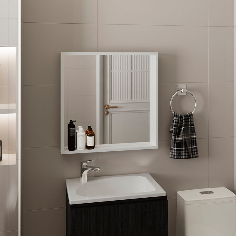 Armoire à pharmacie murale avec miroir et rangement Dakota, Blanc