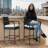  Outdoor Wicker Bar Stools Set Of 2 Patio Wicker Counter Stools With Armrest And Backrest Outdoor Bar Height Chairs
