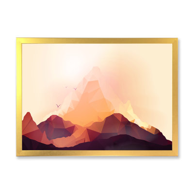 Geometric Mountain and Sunset I - Impression sur toile