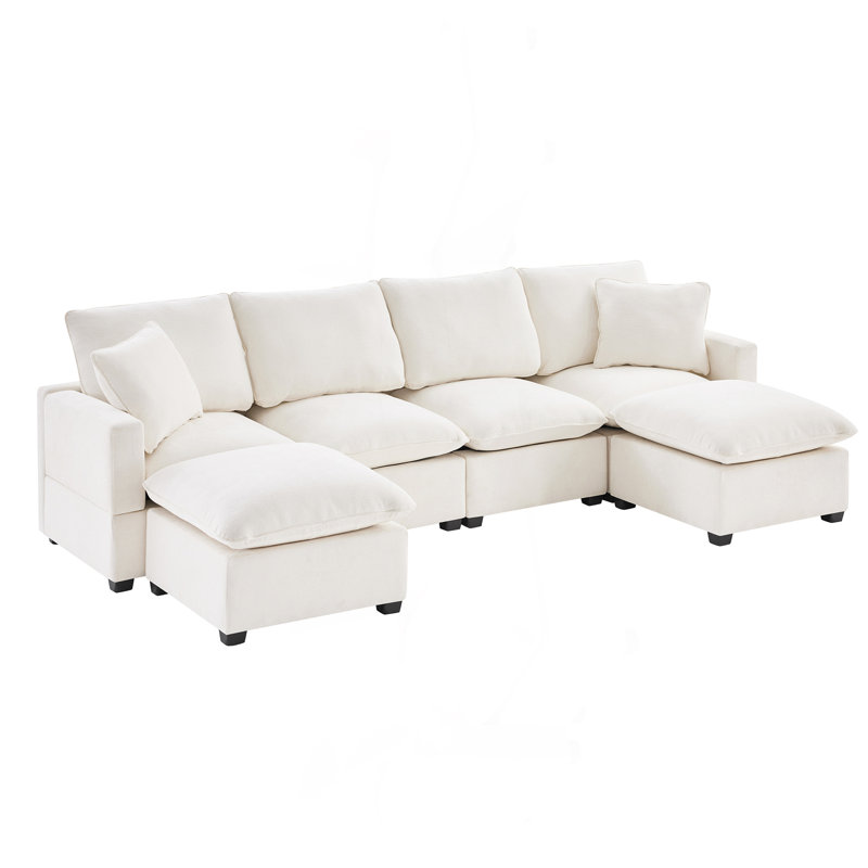 Canapé modulaire en forme de U 110 * 57 ", Blanc
