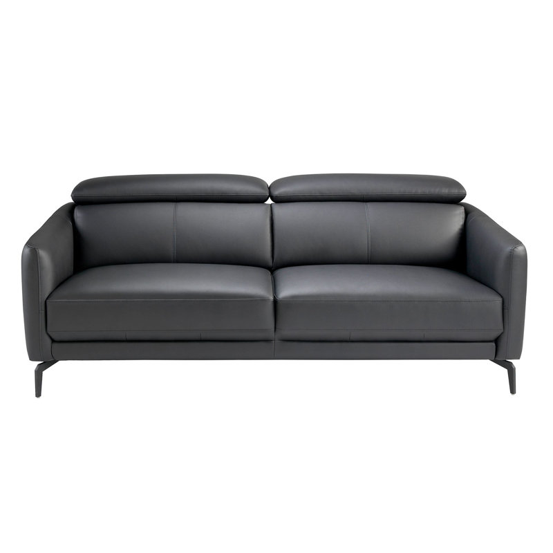 Black leather seater sofa, 2, 100cm H x 157cm W x 94cm D