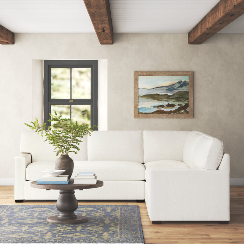 Taylor Upholstered L-Shaped Sectional Symmetrical, Nomad Snow Crypton® Chenille
