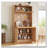 69''H Buffet with Hutch and Foldable Workstation, Multifunctional Storage Cabinet Cupboard with Adjustable Shelf and Power Outlet-1022948064