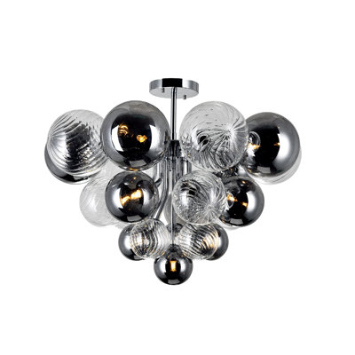 Plafonnier encastré 10 lumières avec finition chromée