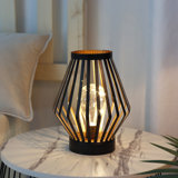 Banner 22Cm Black Metal Dimond Shape Cordless Table Lamp