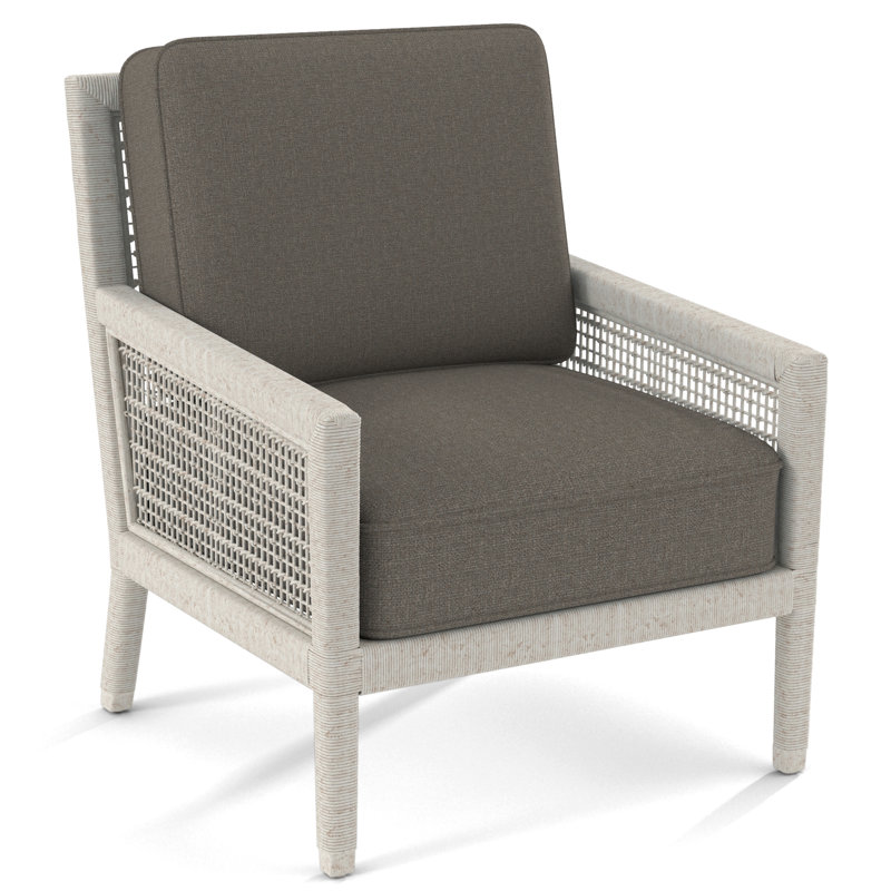 Harper Upholstered Armchair, Gray Sugar Performance; 0863-84, Antique Frost White