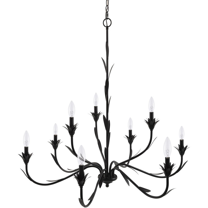 Abrams Chandelier, Matte Black, 9 Lights