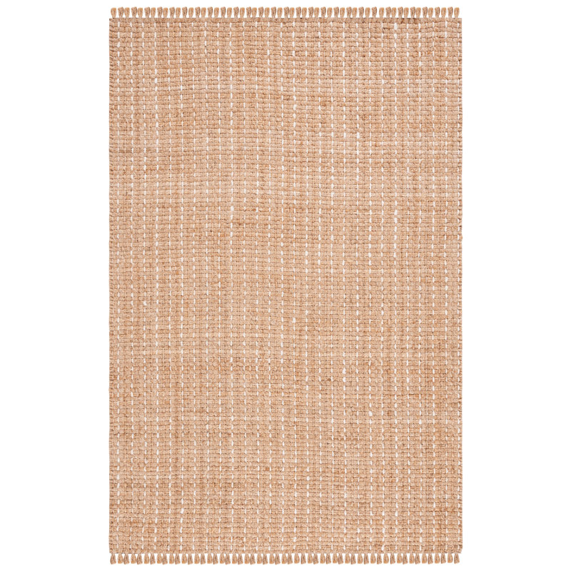 Kiann Natural Fiber Hand Woven Jute Pile Solid Color Rug, Rectangle 3' x 5'