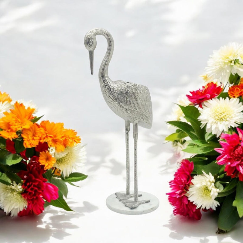 Silver Nickel Crane Wine Bottle Floor Standing  Bucket