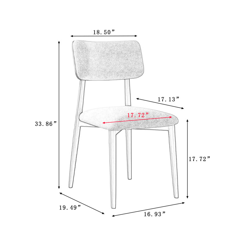 Beige-white+Nut-brown Solid back side Chair(Set of 2)