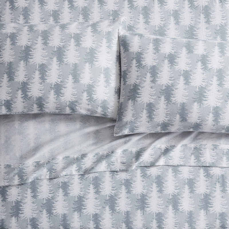 Ensemble de draps pour chambre d'amis 100% coton Tree, Ensemble de draps pour lit simple avec un drap-hou