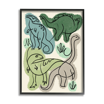 Abstrait, dinosaure, safari, reptiles, dessin au trait moderne, ferme grise, estampe numérique, art texturé par Daphne Polselli