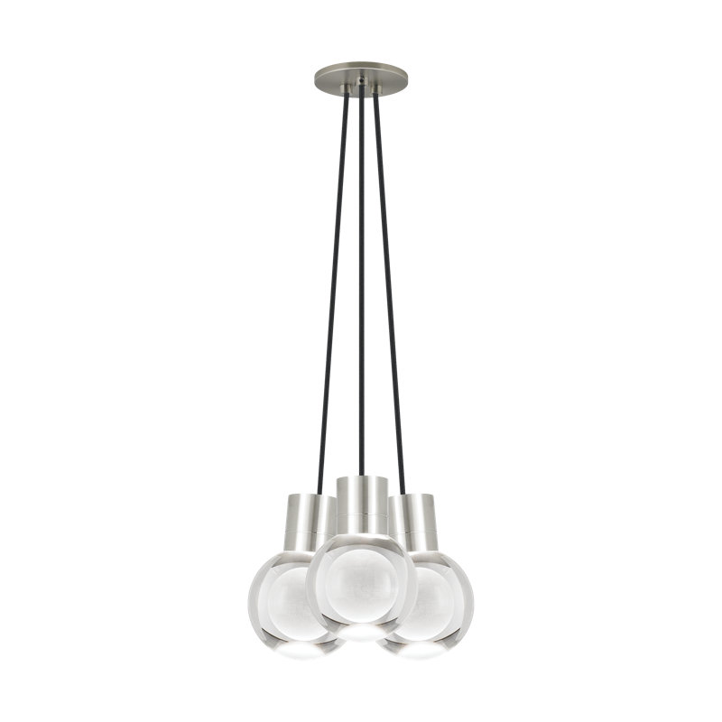 Mina LED Pendant, 152" H x 7.6" W x 9" D, Satin Nickel, 3