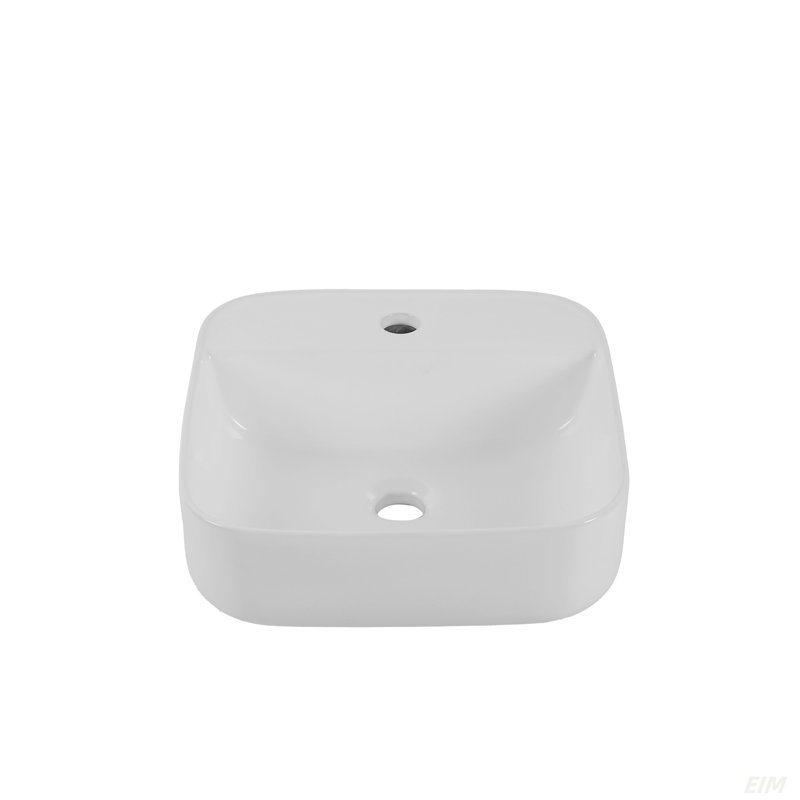 Lavabo de comptoir carré à la fois deux (fini blanc), certifié CUPC