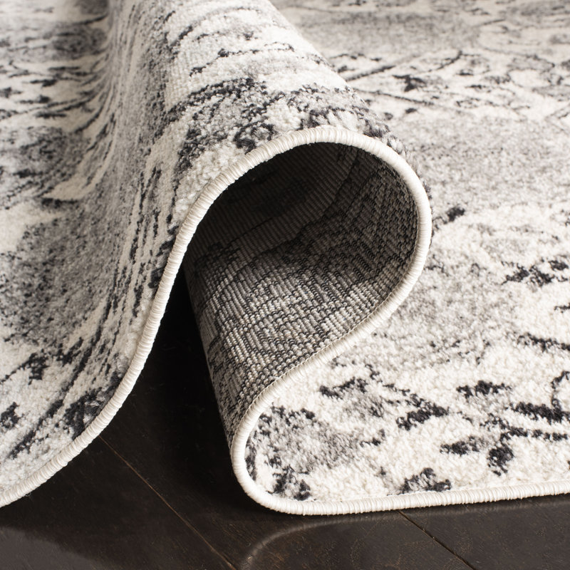 Tapis oriental crème/argenté Barefield, Rectangle 9' x 12'