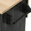Îlot de cuisine 51,2 po à motif sergé rayé et texturé avec abattant, îlot de cuisine sur roulettes avec support de rangement interne, chariot de cuisine roulant avec porte-serviettes pour la cuisine, noir-361891313