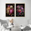 «Flower Blossom Moody Colorful Blossom Flowers Bouquet Floral», reproduction d'art sur toile encadrée 2 pièces-91069012-91069010
