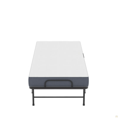 Lit pliant de 75 pouces avec matelas en mousse à mémoire de forme de 5 po, lit d'appoint escamotable peu encombrant, structure en métal robuste sur roulettes, lit simple portable