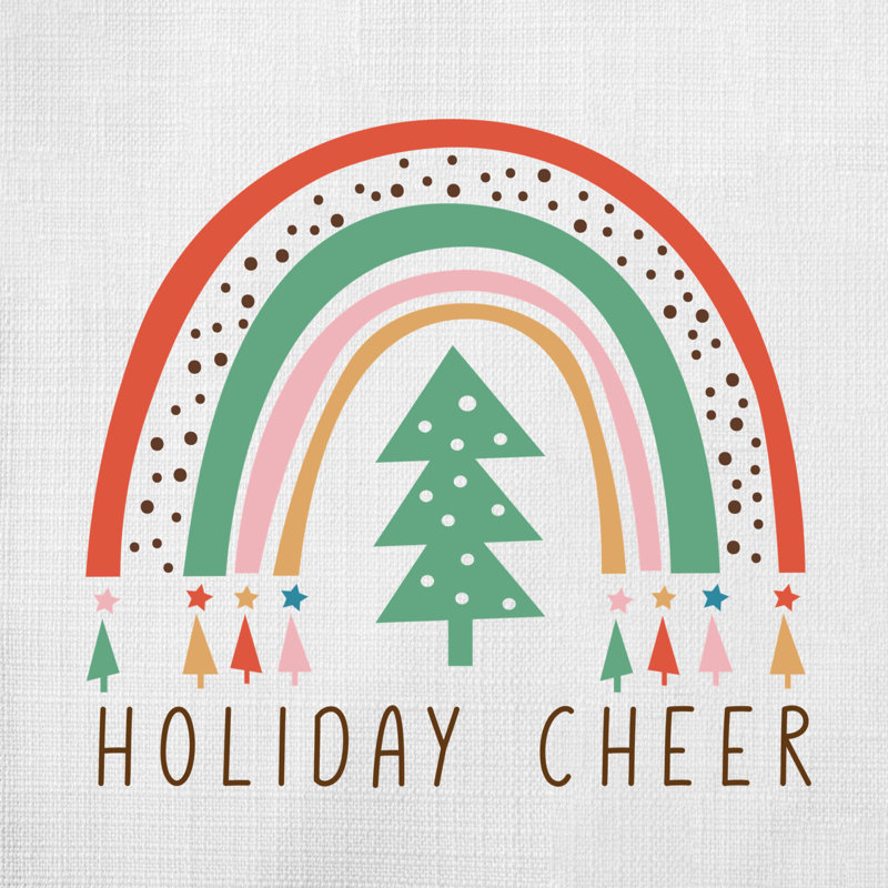 ChristmasRainbow-10 Reversible Throw Pillow, 16" x 16"