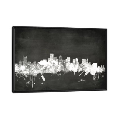 «Blackboard Skyline Series: Boston, Massachusetts, USA», reproduction d'art sur toile tendue