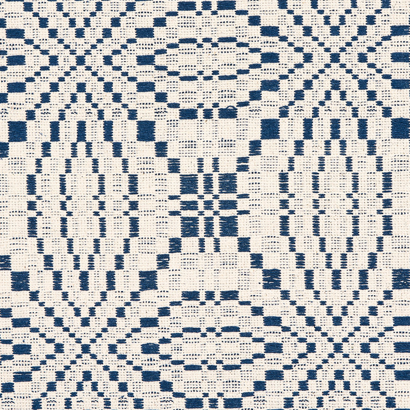 Francestown Coverlet Fabric, Blue/White