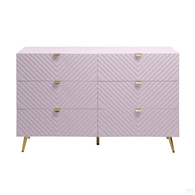 Commode rose à finition ultrabrillante