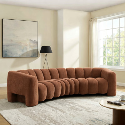 Ollis Minimore Modern Style 126.77" W Modular Curved Shape Type4 4s Sofa