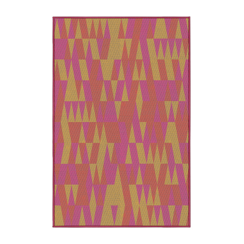 Tapis gris/crème à motifs, Rectangle 2 pi x 4 pi