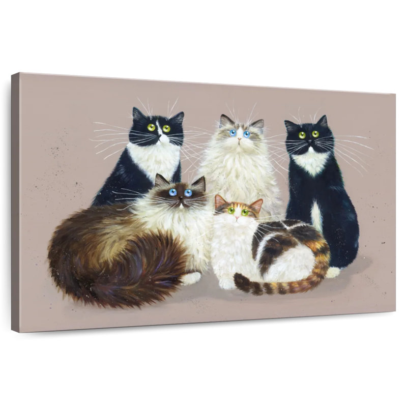 Brampt Five Cat Gang, 32" H x 48" W