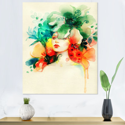 «Elegant Fashion Woman In Vintage Colors», reproduction d'art sur toile glamour