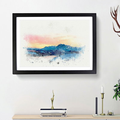Mountains in Tromso Norway in Abstract - Framed Print