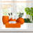Bathroom accessory set in orange