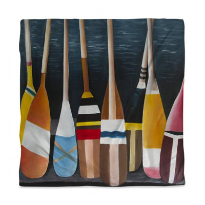 Colorful Paddles Rustic Duvet Cover | Hobbies Bathroom Decor