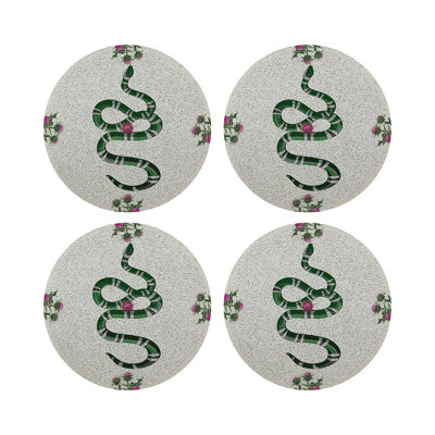 Thistle And Snake Round Pebble Placemat