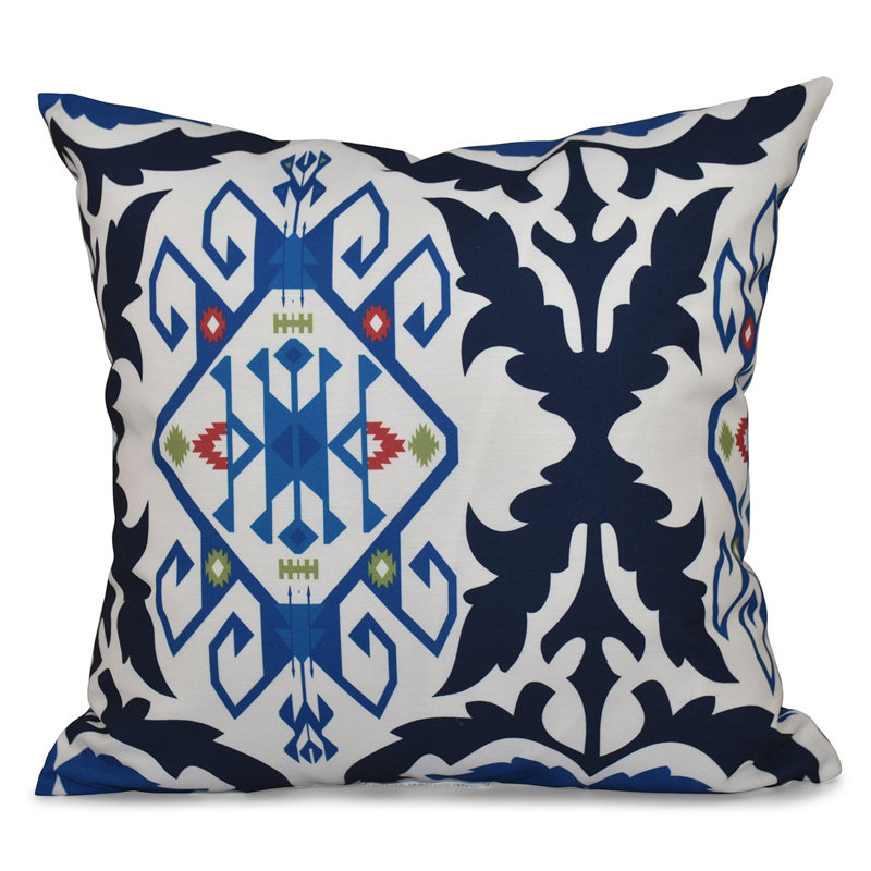 Housse et insert de coussin carré Happy Hippy, 18 po x 18 po, Bleu marine