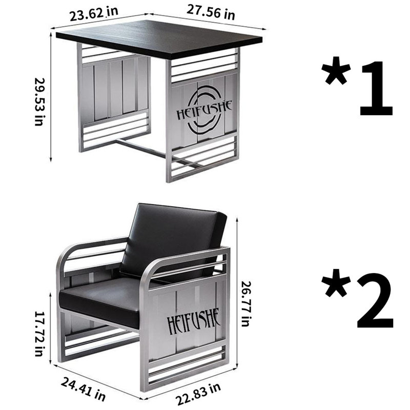Ensemble de table de salle à manger de style industriel L 27,56 po x l 23,62 po