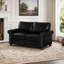Causeuse en similicuir avec accoudoirs ronds et rangement-103860317-103860318