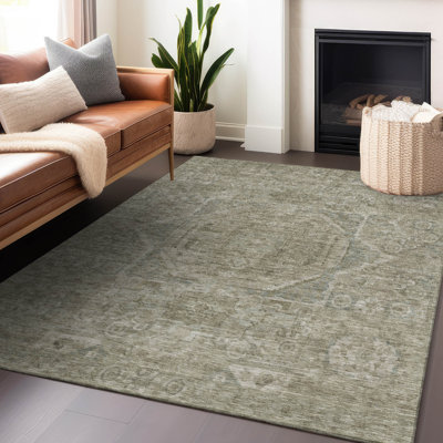 Tapis intérieur / extérieur gris lavable à la machine Xhevrie