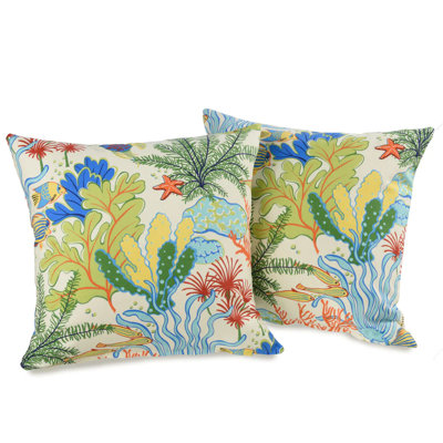 Floral Cotton Reversible Throw Pillow