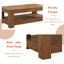 Table basse rectangulaire à 6 places à double couche avec tablettes de rangement, bois aggloméré