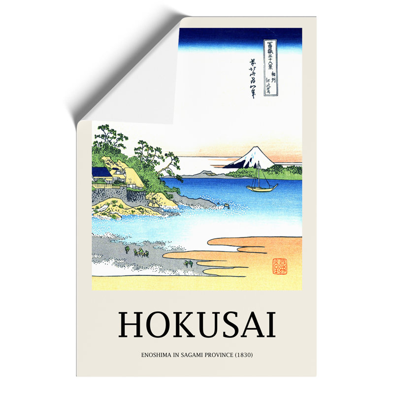 Enoshima in the Sagami Province by Katsushika Hokusai - 1 Piece Painting, 30cm H x 21cm W x 0.1cm D