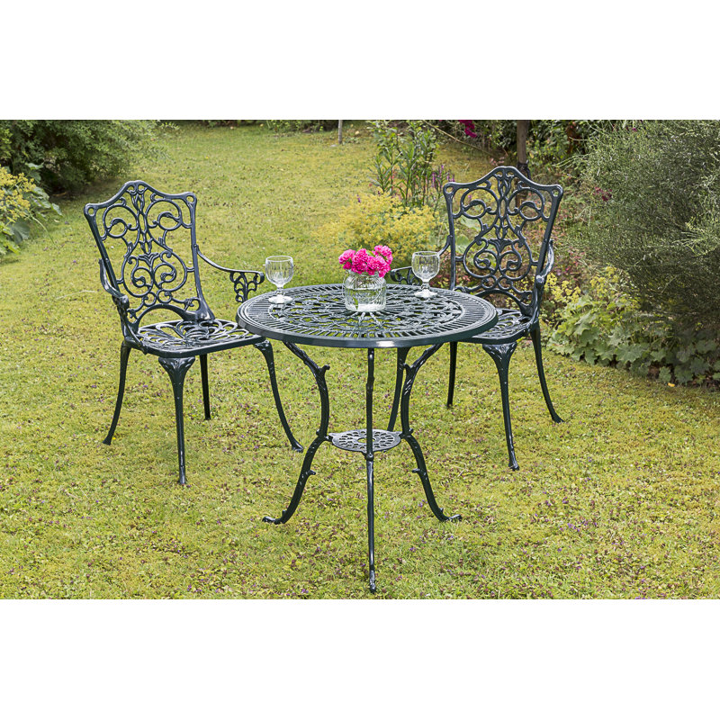 Vanegas 2 - Person Patio Dining Set with Round Table, Green