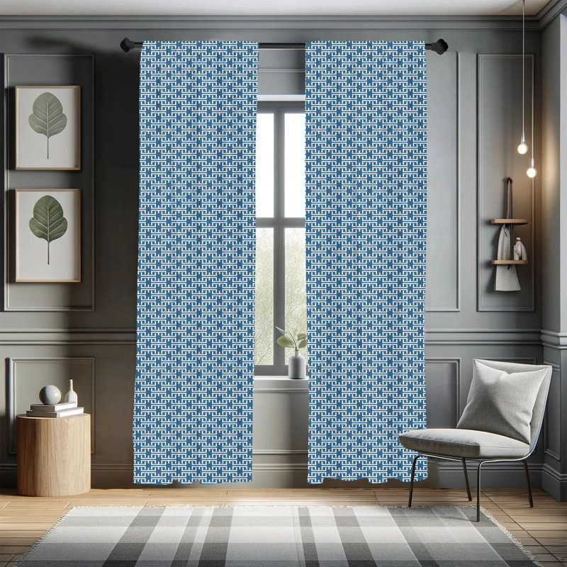 White Polyester Room-Darkening Rod Pocket Curtain Panels, 28" x 63"
