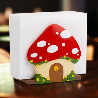 Porte-serviette de cuisine champignon - Porte-serviette rétro rouge et rouge