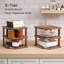 Ensemble de 2 tablettes de coin en bois d'acacia à 3 niveaux pour comptoir et armoire | Rangement pour garde-manger, support à vaisselle, support à épices, organisateur de coin, tablettes de comptoir de cuisine, rangement de cuisine, assiettes