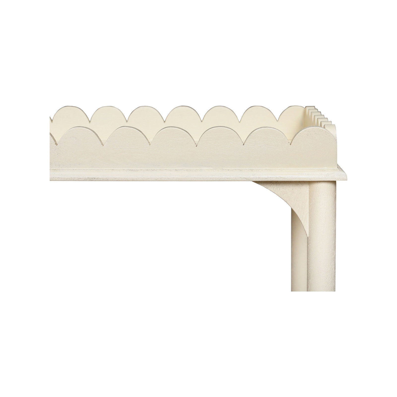 Madeline Scalloped Rectangle Side Table, White