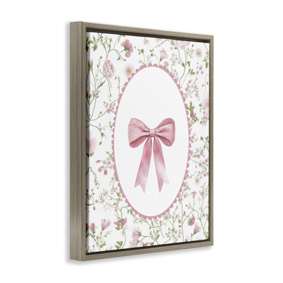 Delicate Florals & Bow Floating Frame, design by Christine Simpson Art