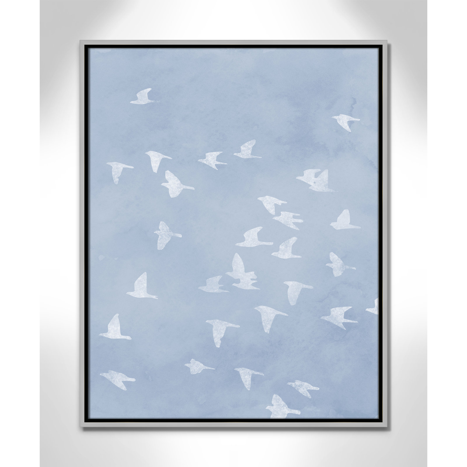 Flying Friends Print by Marcus Prime, 23.5'' W x 29.5'' H, Silver Floater