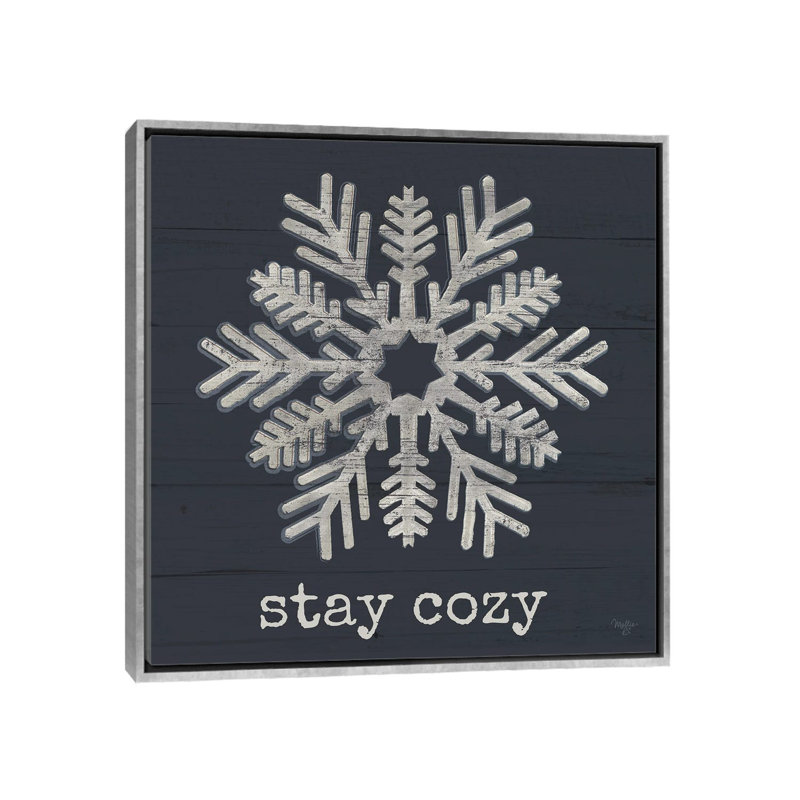 «Stay Cozy Snowflake», reproduction d'art sur toile encadrée, H 18 po x l 18 po, Impression encadrée sans passe-partout